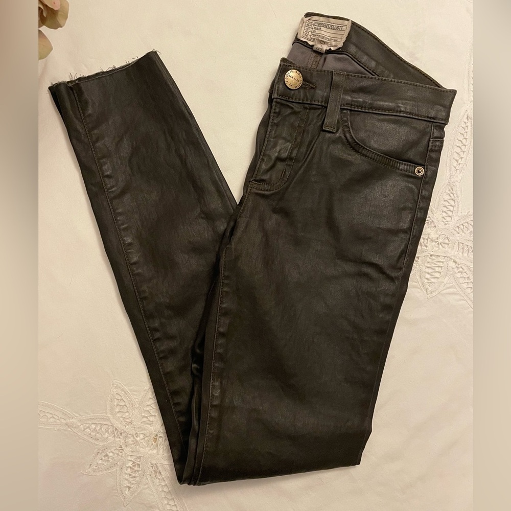 current | elliot the ankle skinny grey coated jeans